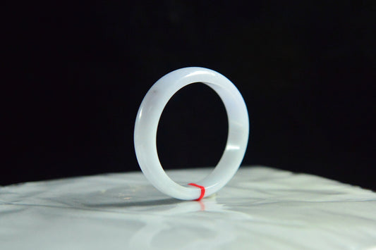 Waxy Type White Moonlight Jade Bangle