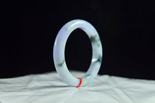 Waxy Icy Spring Floating Flower Jade Bangle