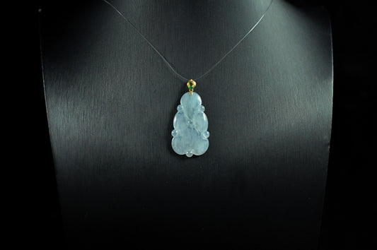 Waxy Icy Lotus Leaf Pendant