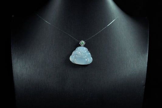Waxy Icy Buddha Inlaid Pendant 