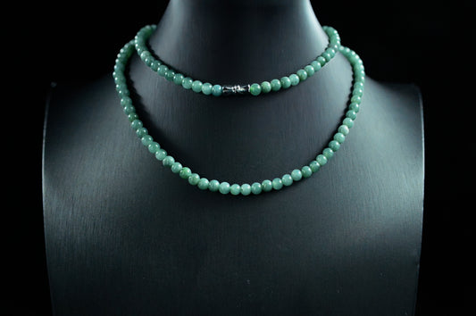 Blue Water Jade Bead Necklace