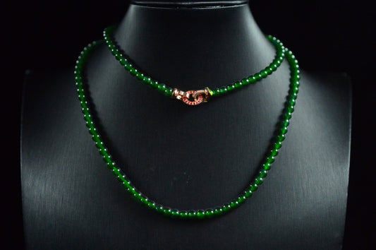 Icy Type Emerald Jade Bead Strand