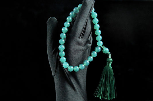Icy Type Blue Water Jade Bead Strand