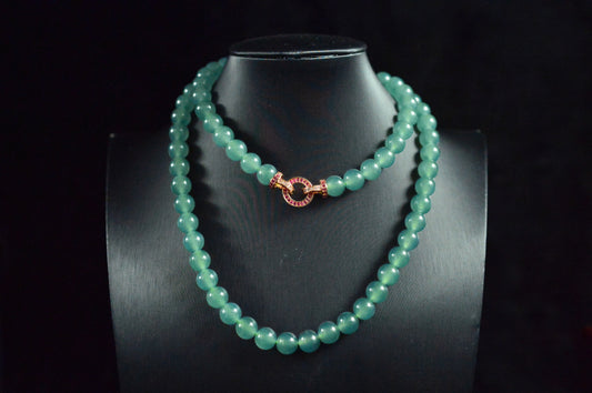 Icy Vivid Green Jade Bead Strand